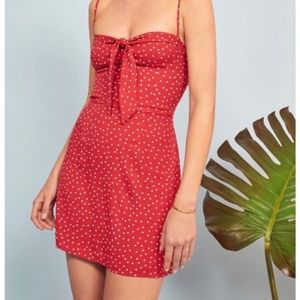 Reformation Helm Red and White Polka Dot Ditty Spaghetti Strap Tie Bow Dress 8